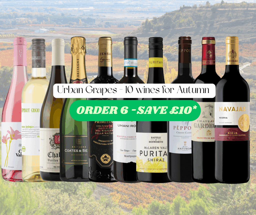 Urban Grapes Selection of Wines for Autumn - wine bottle shots of the top 10 wines for Autumn 2025
